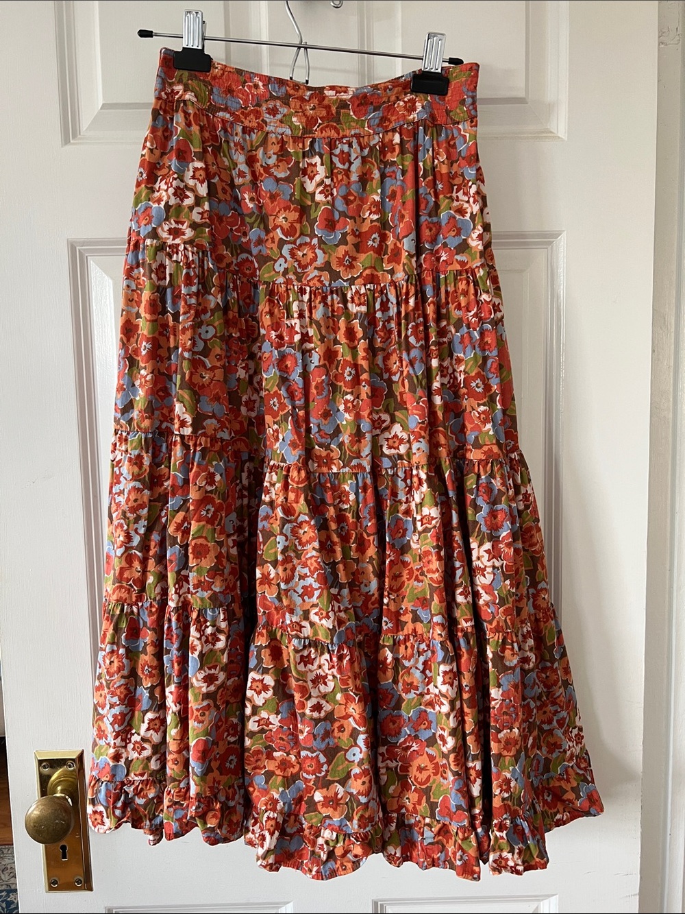 House of Harlow 1960 Orange Multi Floral Midi Skirt